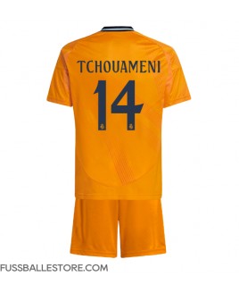 Günstige Real Madrid Aurelien Tchouameni #14 Auswärts Trikotsatzt Kinder 2024-25 Kurzarm (+ Kurze Hosen)